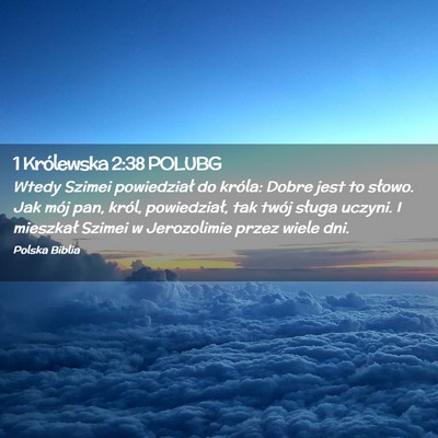 Picture 02 - 1 Królewska 2:38 POLUBG - Wtedy Szimei powiedział do króla: Dobre jest to - Bible Verse Picture