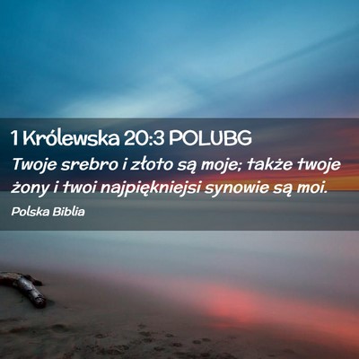 Picture 02 - 1 Królewska 20:3 POLUBG - Twoje srebro i złoto są moje; także twoje - Bible Verse Picture