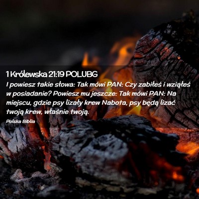 Picture 02 - 1 Królewska 21:19 POLUBG - I powiesz takie słowa: Tak mówi PAN: Czy - Bible Verse Picture