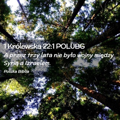 Picture 02 - 1 Królewska 22:1 POLUBG - A przez trzy lata nie było wojny między Syrią - Bible Verse Picture