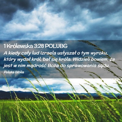 Picture 02 - 1 Królewska 3:28 POLUBG - A kiedy cały lud Izraela usłyszał o tym - Bible Verse Picture