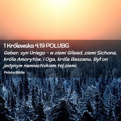 Picture 02 - 1 Królewska 4:19 POLUBG - Geber, syn Uriego – w ziemi Gilead, ziemi - Bible Verse Picture