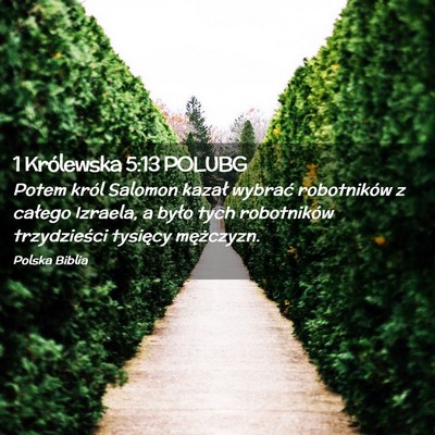 Picture 02 - 1 Królewska 5:13 POLUBG - Potem król Salomon kazał wybrać robotników z - Bible Verse Picture