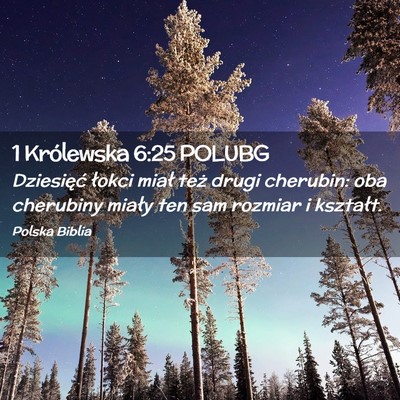 Picture 02 - 1 Królewska 6:25 POLUBG - Dziesięć łokci miał też drugi cherubin: oba - Bible Verse Picture