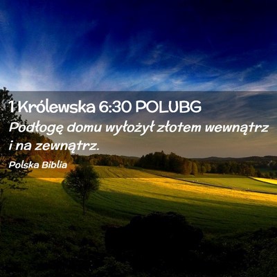 Picture 02 - 1 Królewska 6:30 POLUBG - Podłogę domu wyłożył złotem wewnątrz i na - Bible Verse Picture