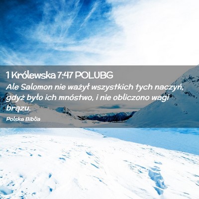 Picture 02 - 1 Królewska 7:47 POLUBG - Ale Salomon nie ważył wszystkich tych naczyń, - Bible Verse Picture