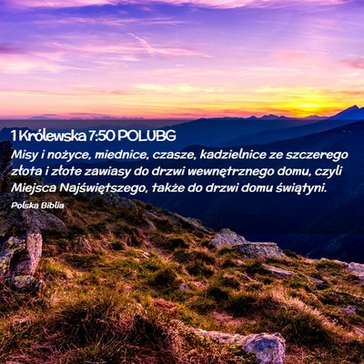 Picture 02 - 1 Królewska 7:50 POLUBG - Misy i nożyce, miednice, czasze, kadzielnice ze - Bible Verse Picture
