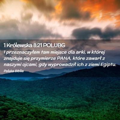 Picture 02 - 1 Królewska 8:21 POLUBG - I przeznaczyłem tam miejsce dla arki, w której - Bible Verse Picture