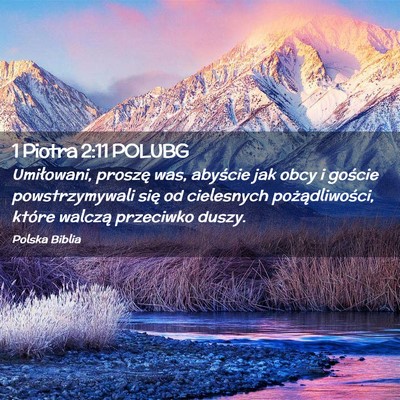 Picture 02 - 1 Piotra 2:11 POLUBG - Umiłowani, proszę was, abyście jak obcy i - Bible Verse Picture
