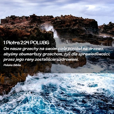 Picture 02 - 1 Piotra 2:24 POLUBG - On nasze grzechy na swoim ciele poniósł na - Bible Verse Picture