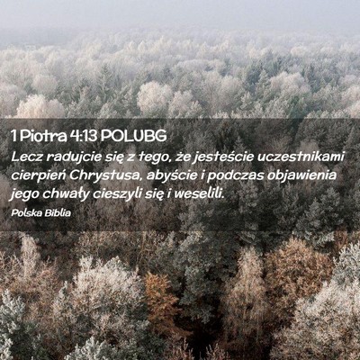 Picture 02 - 1 Piotra 4:13 POLUBG - Lecz radujcie się z tego, że jesteście - Bible Verse Picture