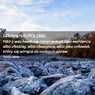 Picture 02 - 1 Piotra 4:15 POLUBG - Nikt z was niech nie cierpi jednak jako morderca - Bible Verse Picture