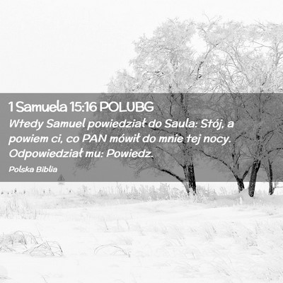 Picture 02 - 1 Samuela 15:16 POLUBG - Wtedy Samuel powiedział do Saula: Stój, a - Bible Verse Picture
