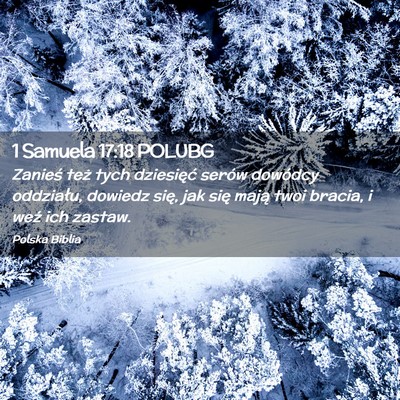 Picture 02 - 1 Samuela 17:18 POLUBG - Zanieś też tych dziesięć serów dowódcy - Bible Verse Picture