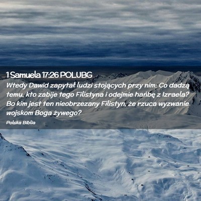 Picture 02 - 1 Samuela 17:26 POLUBG - Wtedy Dawid zapytał ludzi stojących przy nim: - Bible Verse Picture