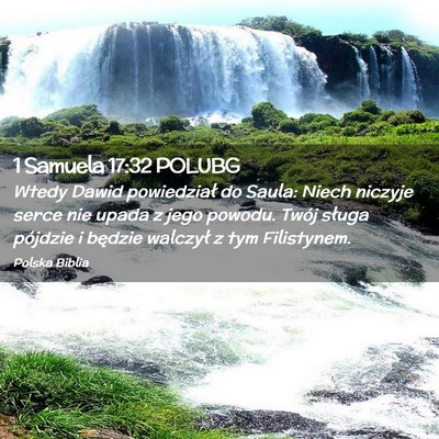 Picture 02 - 1 Samuela 17:32 POLUBG - Wtedy Dawid powiedział do Saula: Niech niczyje - Bible Verse Picture
