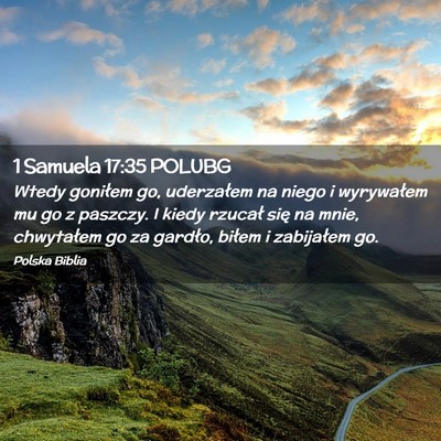 Picture 02 - 1 Samuela 17:35 POLUBG - Wtedy goniłem go, uderzałem na niego i - Bible Verse Picture