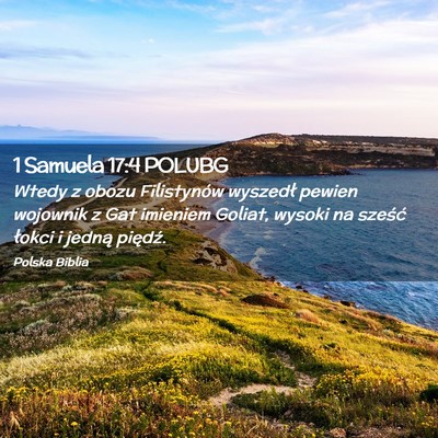 Picture 02 - 1 Samuela 17:4 POLUBG - Wtedy z obozu Filistynów wyszedł pewien - Bible Verse Picture