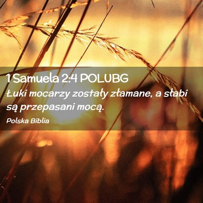 Picture 02 - 1 Samuela 2:4 POLUBG - Łuki mocarzy zostały złamane, a słabi są - Bible Verse Picture