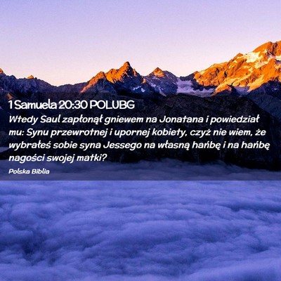 Picture 02 - 1 Samuela 20:30 POLUBG - Wtedy Saul zapłonął gniewem na Jonatana i - Bible Verse Picture