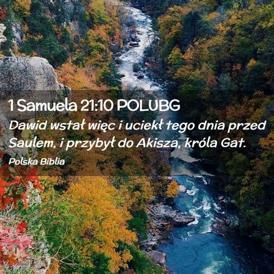 Picture 02 - 1 Samuela 21:10 POLUBG - Dawid wstał więc i uciekł tego dnia przed - Bible Verse Picture
