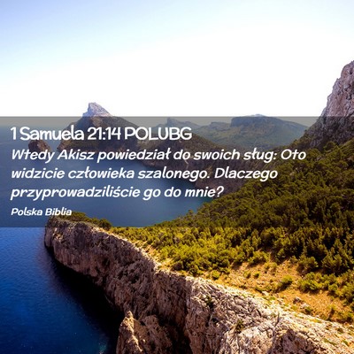 Picture 02 - 1 Samuela 21:14 POLUBG - Wtedy Akisz powiedział do swoich sług: Oto - Bible Verse Picture