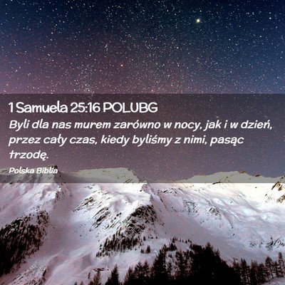Picture 02 - 1 Samuela 25:16 POLUBG - Byli dla nas murem zarówno w nocy, jak i w - Bible Verse Picture