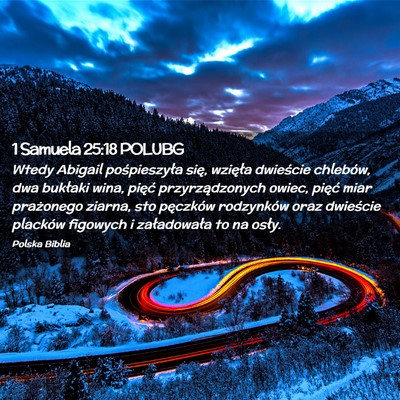 Picture 02 - 1 Samuela 25:18 POLUBG - Wtedy Abigail pośpieszyła się, wzięła - Bible Verse Picture