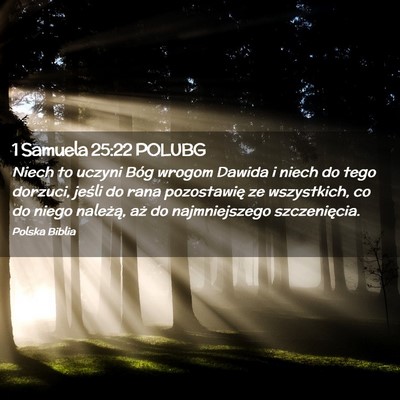 Picture 02 - 1 Samuela 25:22 POLUBG - Niech to uczyni Bóg wrogom Dawida i niech do - Bible Verse Picture