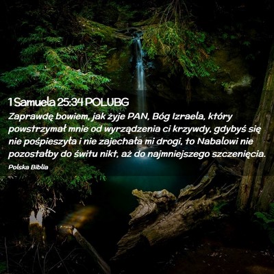 Picture 02 - 1 Samuela 25:34 POLUBG - Zaprawdę bowiem, jak żyje PAN, Bóg Izraela, - Bible Verse Picture