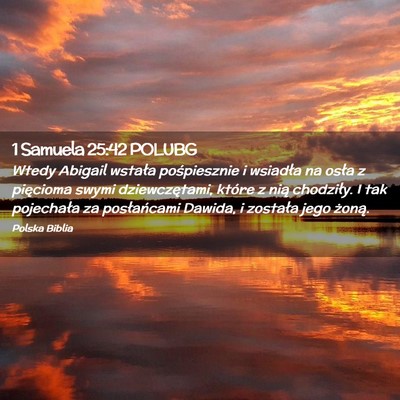 Picture 02 - 1 Samuela 25:42 POLUBG - Wtedy Abigail wstała pośpiesznie i wsiadła na - Bible Verse Picture