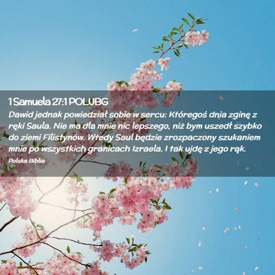 Picture 02 - 1 Samuela 27:1 POLUBG - Dawid jednak powiedział sobie w sercu: - Bible Verse Picture