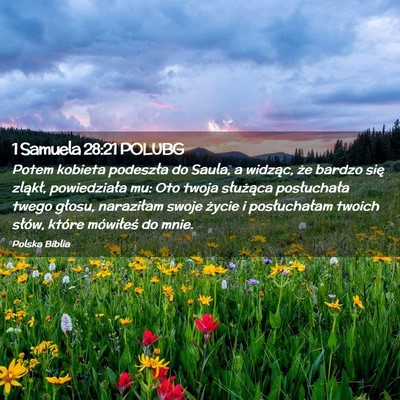 Picture 02 - 1 Samuela 28:21 POLUBG - Potem kobieta podeszła do Saula, a widząc, że - Bible Verse Picture