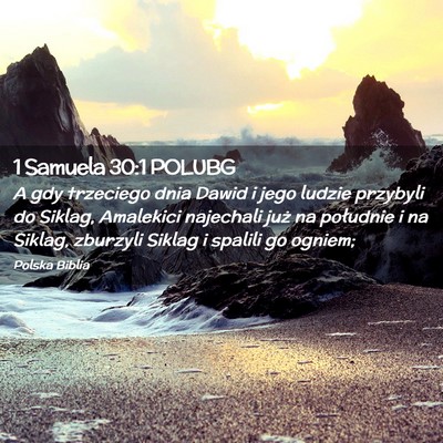 Picture 02 - 1 Samuela 30:1 POLUBG - A gdy trzeciego dnia Dawid i jego ludzie przybyli - Bible Verse Picture