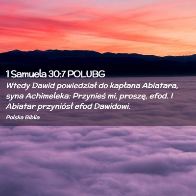 Picture 02 - 1 Samuela 30:7 POLUBG - Wtedy Dawid powiedział do kapłana Abiatara, - Bible Verse Picture