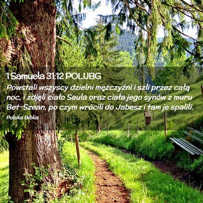 Picture 02 - 1 Samuela 31:12 POLUBG - Powstali wszyscy dzielni mężczyźni i szli - Bible Verse Picture