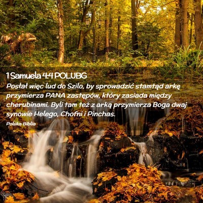 Picture 02 - 1 Samuela 4:4 POLUBG - Posłał więc lud do Szilo, by sprowadzić - Bible Verse Picture