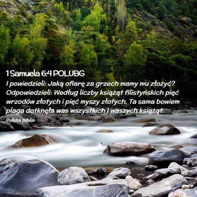 Picture 02 - 1 Samuela 6:4 POLUBG - I powiedzieli: Jaką ofiarę za grzech mamy mu - Bible Verse Picture