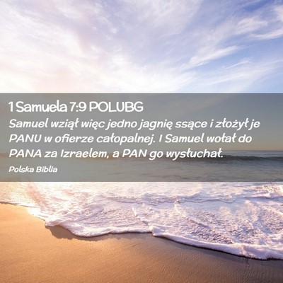 Picture 02 - 1 Samuela 7:9 POLUBG - Samuel wziął więc jedno jagnię ssące i - Bible Verse Picture