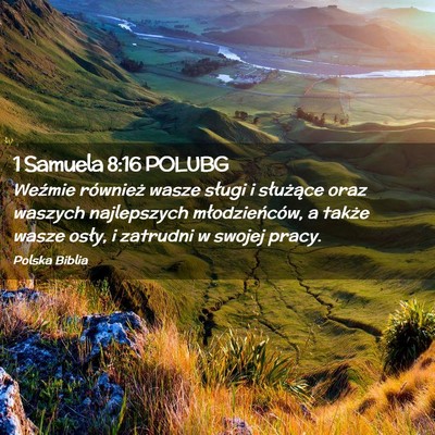 Picture 02 - 1 Samuela 8:16 POLUBG - Weźmie również wasze sługi i służące oraz - Bible Verse Picture