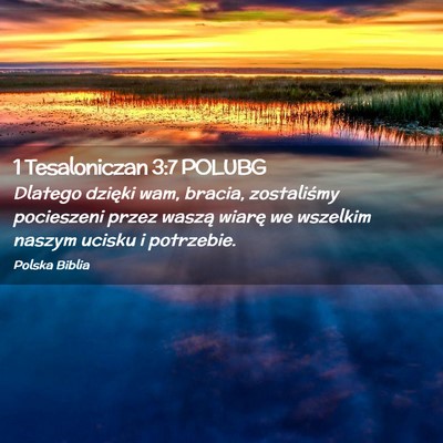 Picture 02 - 1 Tesaloniczan 3:7 POLUBG - Dlatego dzięki wam, bracia, zostaliśmy - Bible Verse Picture