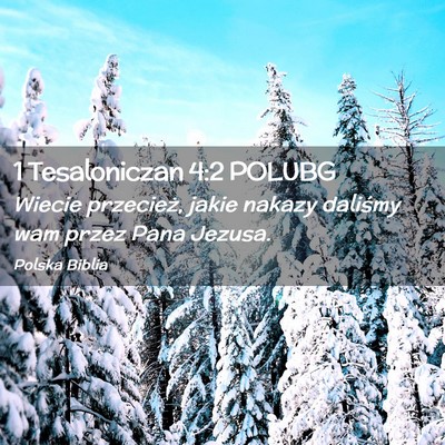Picture 02 - 1 Tesaloniczan 4:2 POLUBG - Wiecie przecież, jakie nakazy daliśmy wam przez - Bible Verse Picture
