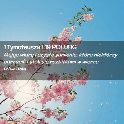 Picture 02 - 1 Tymoteusza 1:19 POLUBG - Mając wiarę i czyste sumienie, które - Bible Verse Picture