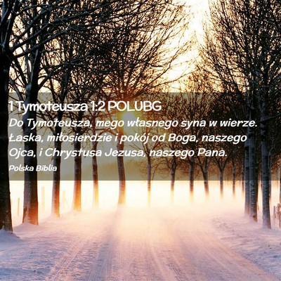 Picture 02 - 1 Tymoteusza 1:2 POLUBG - Do Tymoteusza, mego własnego syna w wierze. - Bible Verse Picture