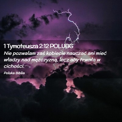 Picture 02 - 1 Tymoteusza 2:12 POLUBG - Nie pozwalam zaś kobiecie nauczać ani mieć - Bible Verse Picture