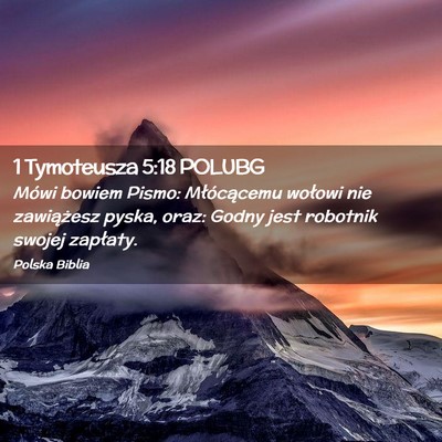 Picture 02 - 1 Tymoteusza 5:18 POLUBG - Mówi bowiem Pismo: Młócącemu wołowi nie - Bible Verse Picture