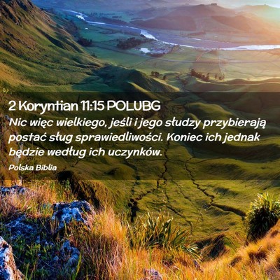 Picture 02 - 2 Koryntian 11:15 POLUBG - Nic więc wielkiego, jeśli i jego słudzy - Bible Verse Picture