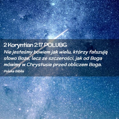 Picture 02 - 2 Koryntian 2:17 POLUBG - Nie jesteśmy bowiem jak wielu, którzy - Bible Verse Picture