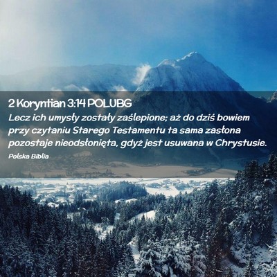 Picture 02 - 2 Koryntian 3:14 POLUBG - Lecz ich umysły zostały zaślepione; aż do - Bible Verse Picture