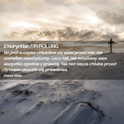 Picture 02 - 2 Koryntian 7:14 POLUBG - Bo jeśli w czymś chlubiłem się wami przed - Bible Verse Picture